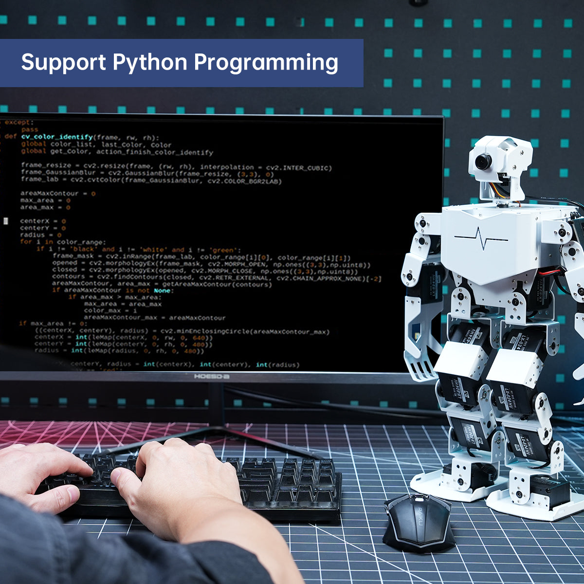 Hiwonder TonyPi Pro AI Humanoid Robot with Raspberry Pi 5 - Integrated Multimodal AI Model (ChatGPT), Vision AI, Interactive Voice Response, and Hand-Eye Coordination Hiwonder TonyPi Pro AI Humanoid Robot with Raspberry Pi 5 - Integrated Multimodal AI Model (ChatGPT), Vision AI, Interactive Voice Response, and Hand-Eye Coordination